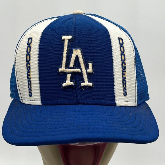 AJD Lucky Stripes LA Dodgers Snapback Hat Mesh Back Made In USA Vintage Ohtani - Picture 1 of 7